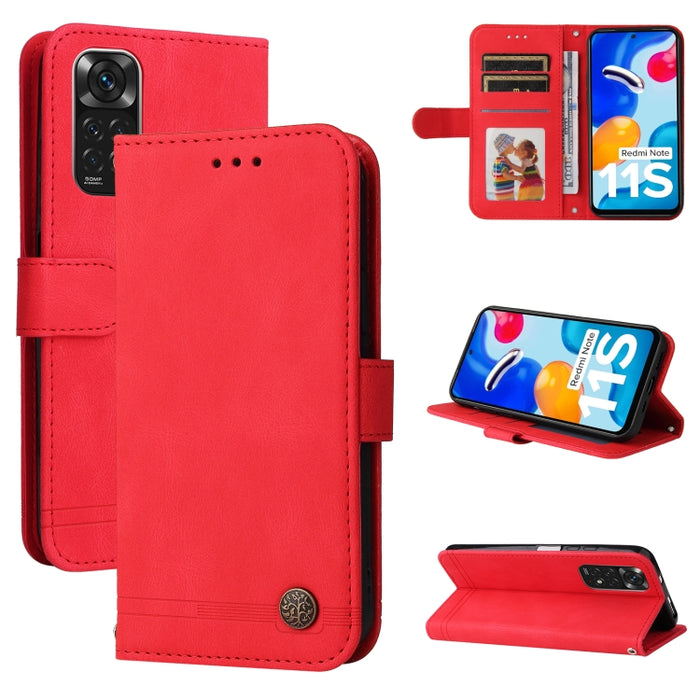 Skin Feel Life Tree Funda de cuero con tapa horizontal y botón de metal, For Xiaomi Redmi Note 11 4G(Global), For Xiaomi Redmi Note 11 Pro 4G, For OPPO Realme 9i / A36 4G / A76 4G(Global), For OPPO Realme GT2 Pro, For OPPO Realme 9 Pro+                ...