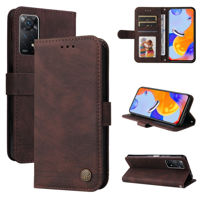 Skin Feel Life Tree Funda de cuero con tapa horizontal y botón de metal, For Xiaomi Redmi Note 11 4G(Global), For Xiaomi Redmi Note 11 Pro 4G, For OPPO Realme 9i / A36 4G / A76 4G(Global), For OPPO Realme GT2 Pro, For OPPO Realme 9 Pro+                ...