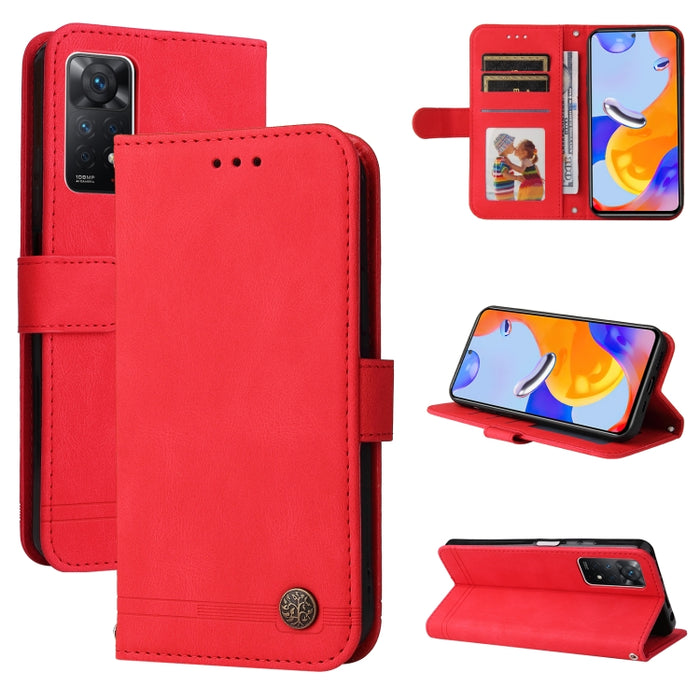 Skin Feel Life Tree Funda de cuero con tapa horizontal y botón de metal, For Xiaomi Redmi Note 11 4G(Global), For Xiaomi Redmi Note 11 Pro 4G, For OPPO Realme 9i / A36 4G / A76 4G(Global), For OPPO Realme GT2 Pro, For OPPO Realme 9 Pro+                ...