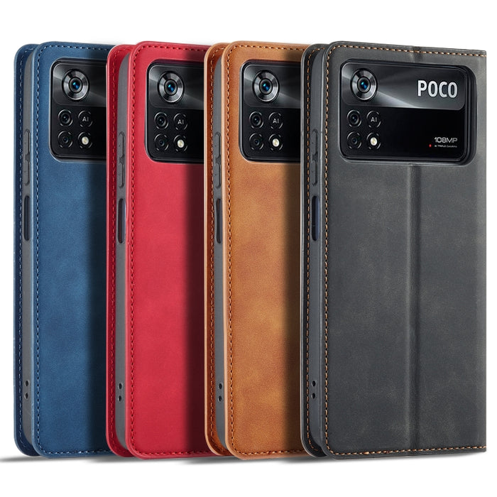 Forwenw Dream Series Funda para teléfono de cuero con fuerte magnetismo y borde de aceite, For Xiaomi Poco X4 Pro 5G, For Xiaomi Redmi Note 11 4G Global, For Xiaomi Redmi Note 11 Pro 4G Global