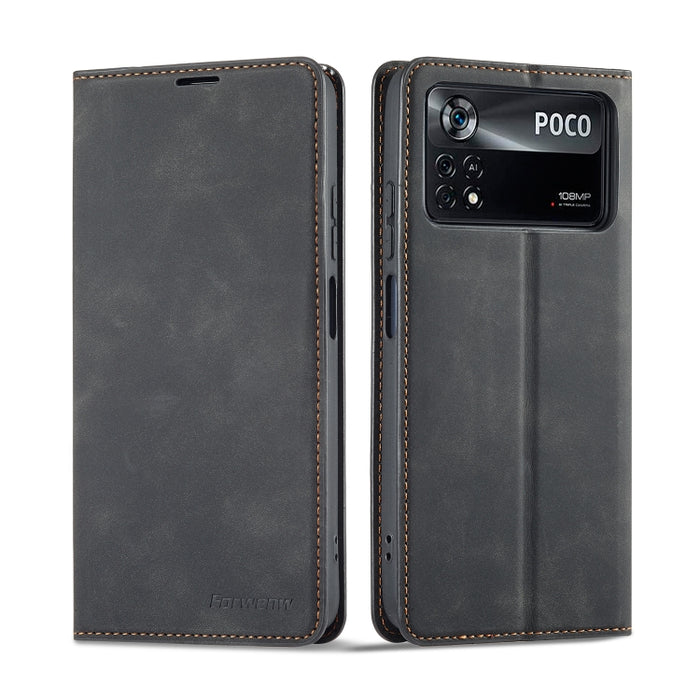 Forwenw Dream Series Funda para teléfono de cuero con fuerte magnetismo y borde de aceite, For Xiaomi Poco X4 Pro 5G, For Xiaomi Redmi Note 11 4G Global, For Xiaomi Redmi Note 11 Pro 4G Global
