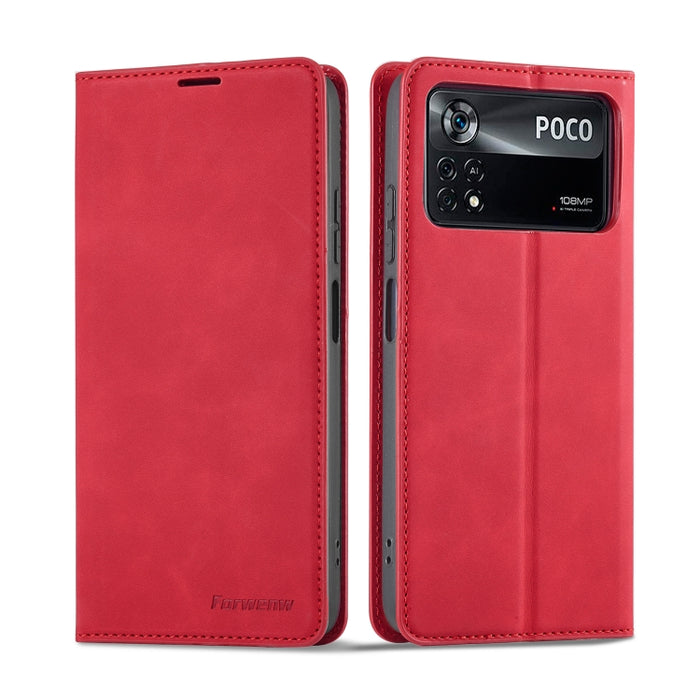 Forwenw Dream Series Funda para teléfono de cuero con fuerte magnetismo y borde de aceite, For Xiaomi Poco X4 Pro 5G, For Xiaomi Redmi Note 11 4G Global, For Xiaomi Redmi Note 11 Pro 4G Global