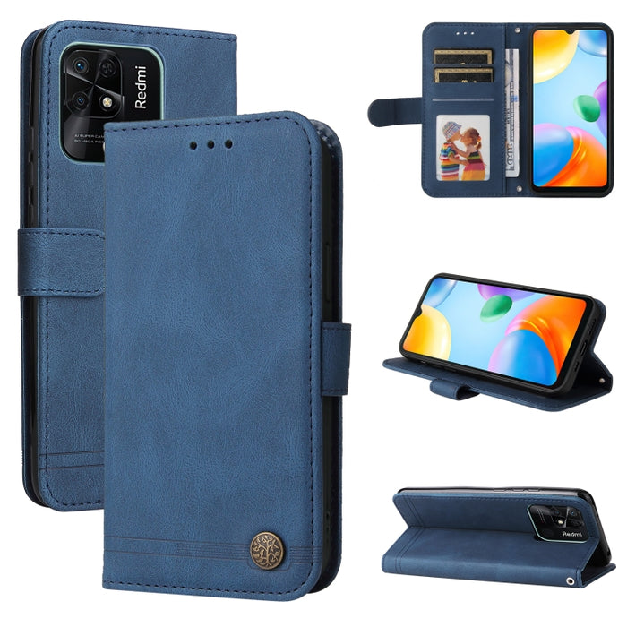 Skin Feel Life Tree Funda de piel para teléfono con botón de metal, For Xiaomi Redmi 10C 4G / Redmi 10 India Version, For Xiaomi Poco X4 Pro 5G, For Honor 50 SE / nova 9 SE, For OPPO Find X5, For OPPO Find X5 Pro