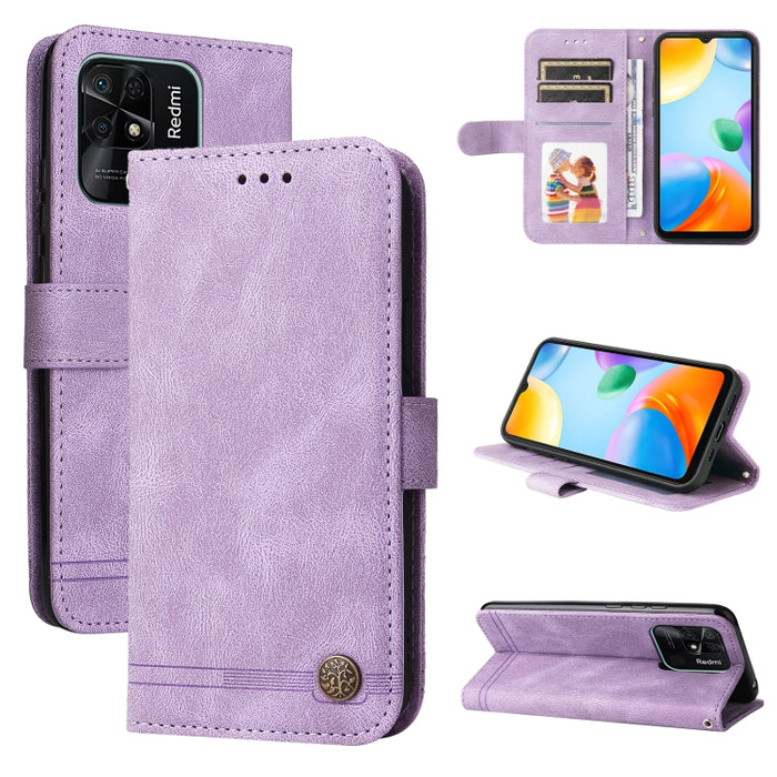 Skin Feel Life Tree Funda de piel para teléfono con botón de metal, For Xiaomi Redmi 10C 4G / Redmi 10 India Version, For Xiaomi Poco X4 Pro 5G, For Honor 50 SE / nova 9 SE, For OPPO Find X5, For OPPO Find X5 Pro