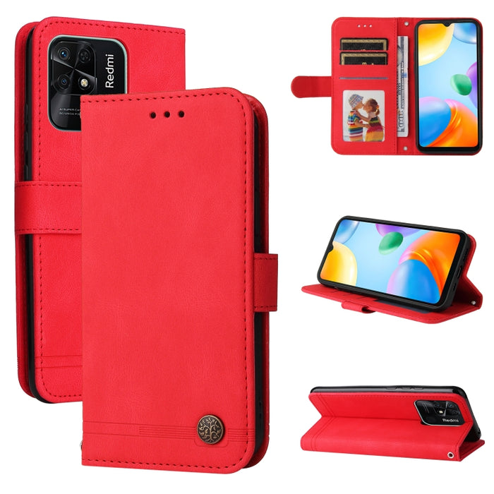 Skin Feel Life Tree Funda de piel para teléfono con botón de metal, For Xiaomi Redmi 10C 4G / Redmi 10 India Version, For Xiaomi Poco X4 Pro 5G, For Honor 50 SE / nova 9 SE, For OPPO Find X5, For OPPO Find X5 Pro