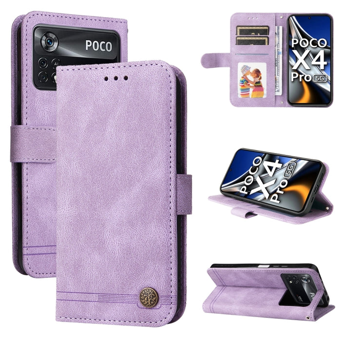Skin Feel Life Tree Funda de piel para teléfono con botón de metal, For Xiaomi Redmi 10C 4G / Redmi 10 India Version, For Xiaomi Poco X4 Pro 5G, For Honor 50 SE / nova 9 SE, For OPPO Find X5, For OPPO Find X5 Pro