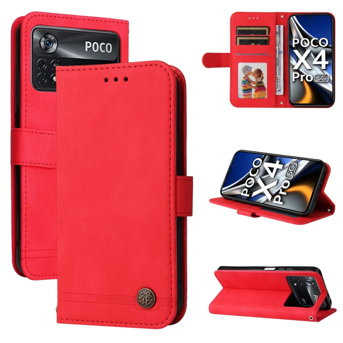 Skin Feel Life Tree Funda de piel para teléfono con botón de metal, For Xiaomi Redmi 10C 4G / Redmi 10 India Version, For Xiaomi Poco X4 Pro 5G, For Honor 50 SE / nova 9 SE, For OPPO Find X5, For OPPO Find X5 Pro