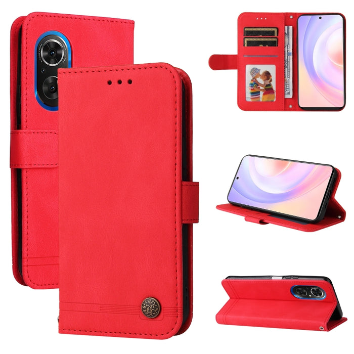 Skin Feel Life Tree Funda de piel para teléfono con botón de metal, For Xiaomi Redmi 10C 4G / Redmi 10 India Version, For Xiaomi Poco X4 Pro 5G, For Honor 50 SE / nova 9 SE, For OPPO Find X5, For OPPO Find X5 Pro