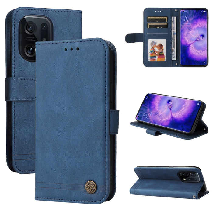 Skin Feel Life Tree Funda de piel para teléfono con botón de metal, For Xiaomi Redmi 10C 4G / Redmi 10 India Version, For Xiaomi Poco X4 Pro 5G, For Honor 50 SE / nova 9 SE, For OPPO Find X5, For OPPO Find X5 Pro