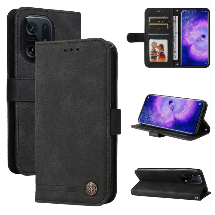 Skin Feel Life Tree Funda de piel para teléfono con botón de metal, For Xiaomi Redmi 10C 4G / Redmi 10 India Version, For Xiaomi Poco X4 Pro 5G, For Honor 50 SE / nova 9 SE, For OPPO Find X5, For OPPO Find X5 Pro