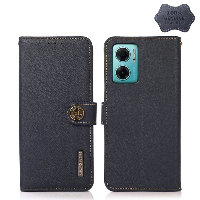KHAZNEH Custer Estuche para teléfono RFID de cuero genuino, For Sony Xperia 10 IV, For Xiaomi Redmi Note 11E / Redmi 10 5G