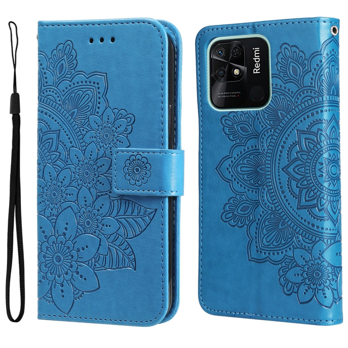 Estuche para teléfono de cuero con tapa en relieve de flores de 7 pétalos, For Xiaomi Redmi 10C 4G / Redmi 10 (India), For Xiaomi Poco X4 Pro 5G, For Honor 50 SE / Huawei nova 9 SE, For OPPO Find X5 Lite / Reno7 5G, For OPPO Find X5, For OPPO Find X5 P...