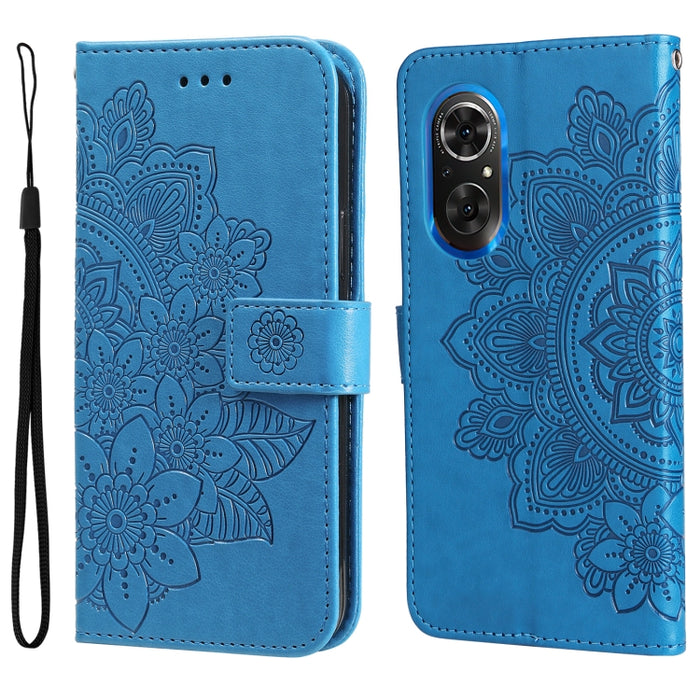 Estuche para teléfono de cuero con tapa en relieve de flores de 7 pétalos, For Xiaomi Redmi 10C 4G / Redmi 10 (India), For Xiaomi Poco X4 Pro 5G, For Honor 50 SE / Huawei nova 9 SE, For OPPO Find X5 Lite / Reno7 5G, For OPPO Find X5, For OPPO Find X5 P...