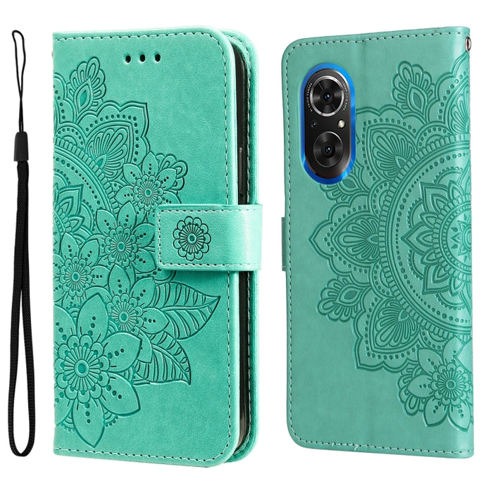Estuche para teléfono de cuero con tapa en relieve de flores de 7 pétalos, For Xiaomi Redmi 10C 4G / Redmi 10 (India), For Xiaomi Poco X4 Pro 5G, For Honor 50 SE / Huawei nova 9 SE, For OPPO Find X5 Lite / Reno7 5G, For OPPO Find X5, For OPPO Find X5 P...