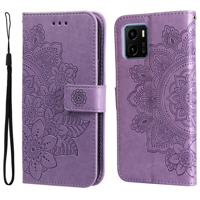 Estuche para teléfono de cuero con tapa en relieve de flores de 7 pétalos, For Xiaomi Redmi 10C 4G / Redmi 10 (India), For Xiaomi Poco X4 Pro 5G, For Honor 50 SE / Huawei nova 9 SE, For OPPO Find X5 Lite / Reno7 5G, For OPPO Find X5, For OPPO Find X5 P...