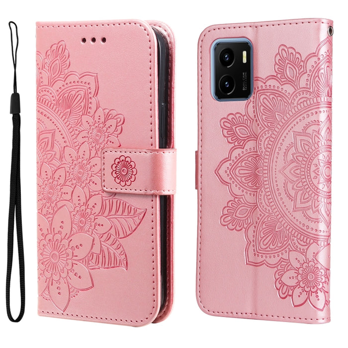 Estuche para teléfono de cuero con tapa en relieve de flores de 7 pétalos, For Xiaomi Redmi 10C 4G / Redmi 10 (India), For Xiaomi Poco X4 Pro 5G, For Honor 50 SE / Huawei nova 9 SE, For OPPO Find X5 Lite / Reno7 5G, For OPPO Find X5, For OPPO Find X5 P...