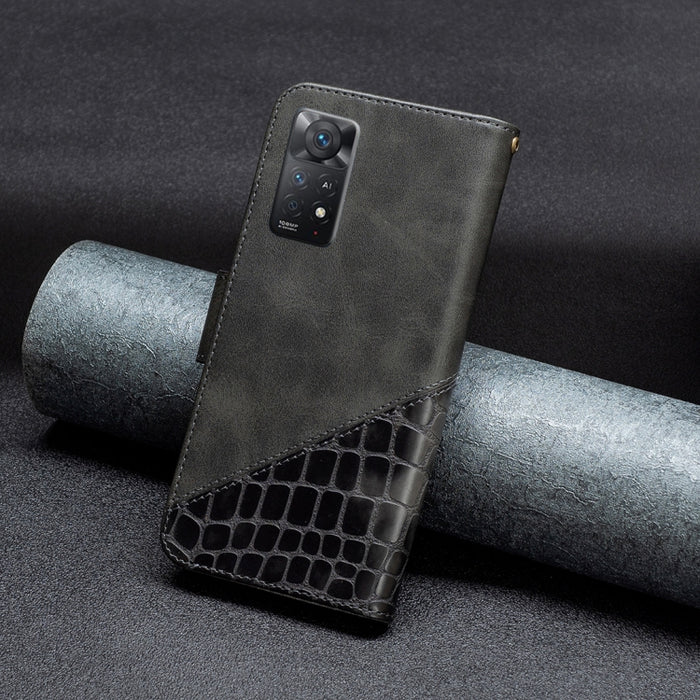 Estuche de cuero con textura de cocodrilo en color a juego, For Xiaomi Redmi Note 11 Pro International