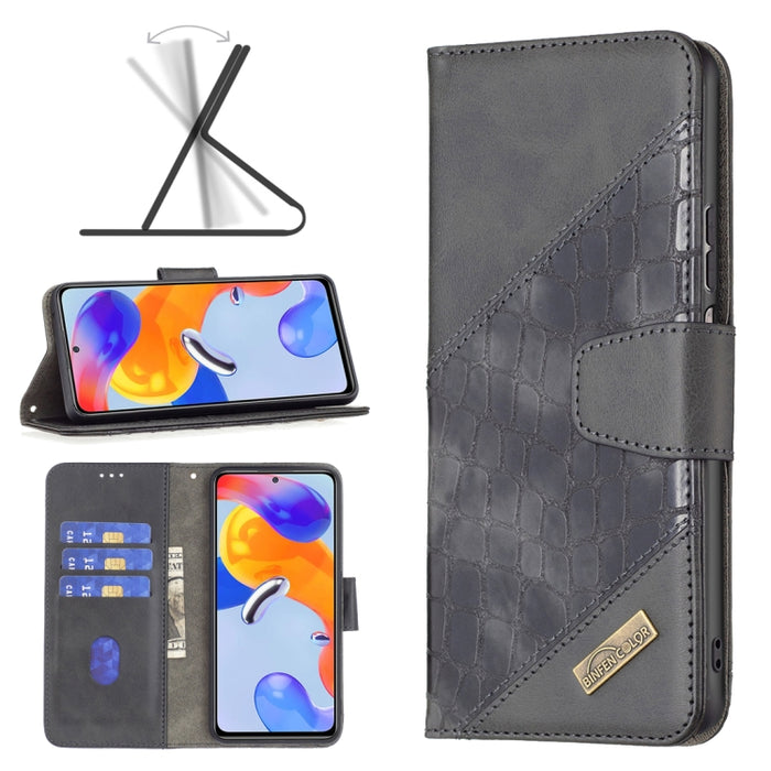 Estuche de cuero con textura de cocodrilo en color a juego, For Xiaomi Redmi Note 11 Pro International