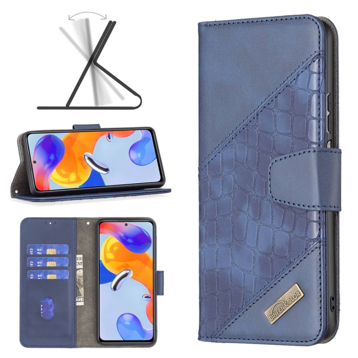 Estuche de cuero con textura de cocodrilo en color a juego, For Xiaomi Redmi Note 11 Pro International