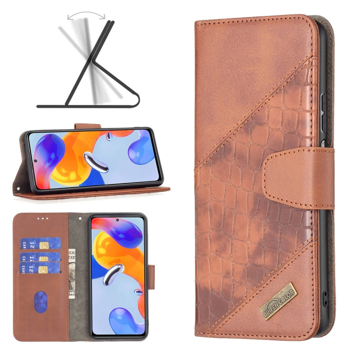 Estuche de cuero con textura de cocodrilo en color a juego, For Xiaomi Redmi Note 11 Pro International