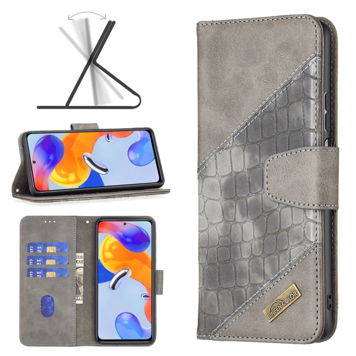Estuche de cuero con textura de cocodrilo en color a juego, For Xiaomi Redmi Note 11 Pro International