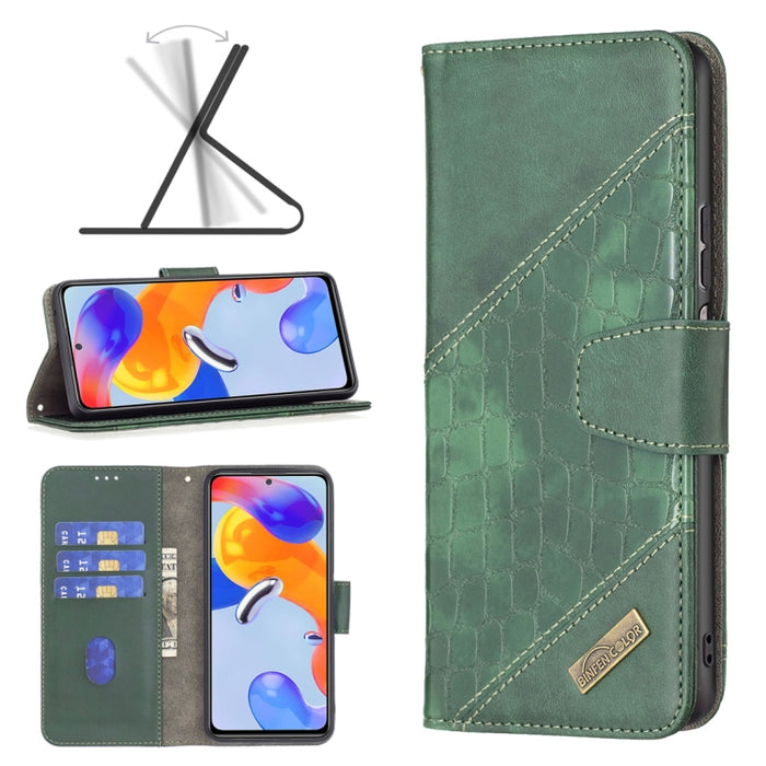 Estuche de cuero con textura de cocodrilo en color a juego, For Xiaomi Redmi Note 11 Pro International