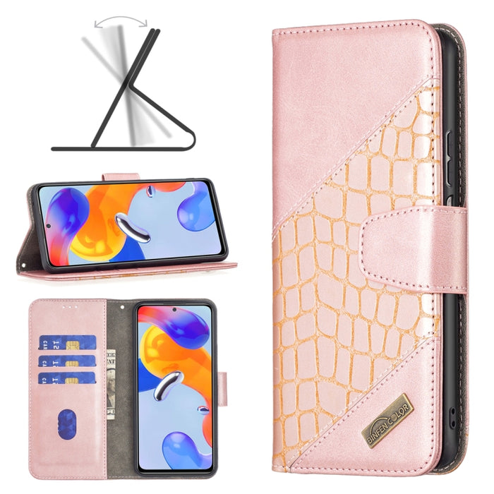 Estuche de cuero con textura de cocodrilo en color a juego, For Xiaomi Redmi Note 11 Pro International