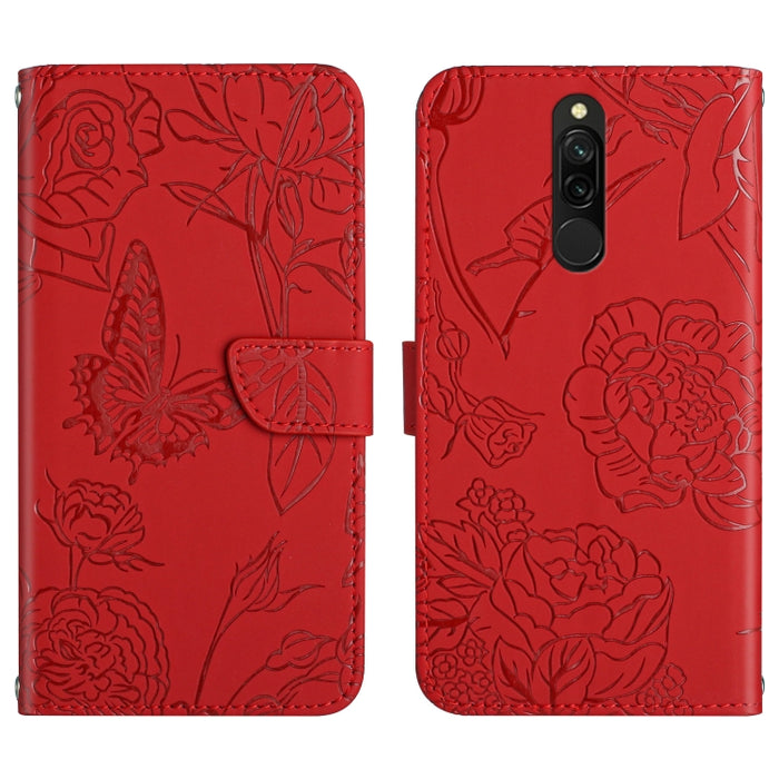 Skin Feel Butterfly Peony Estuche para teléfono de cuero en relieve, For Xiaomi Redmi 8 / 8A, For Xiaomi Redmi 9, For Xiaomi Redmi 9A, For Xiaomi Redmi 9C, For Xiaomi Redmi 10 4G, For Xiaomi Redmi 10 5G / Note 11E, For Xiaomi Redmi 10C                 ...