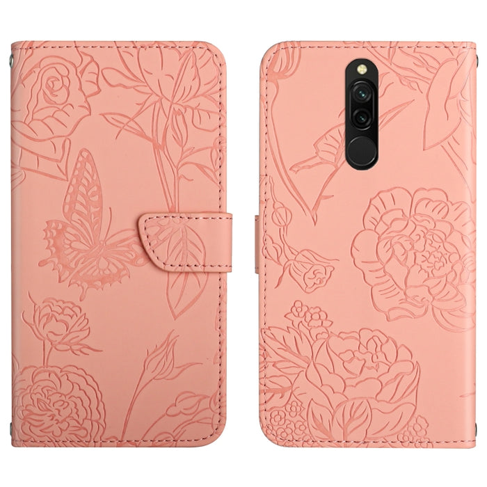 Skin Feel Butterfly Peony Estuche para teléfono de cuero en relieve, For Xiaomi Redmi 8 / 8A, For Xiaomi Redmi 9, For Xiaomi Redmi 9A, For Xiaomi Redmi 9C, For Xiaomi Redmi 10 4G, For Xiaomi Redmi 10 5G / Note 11E, For Xiaomi Redmi 10C                 ...