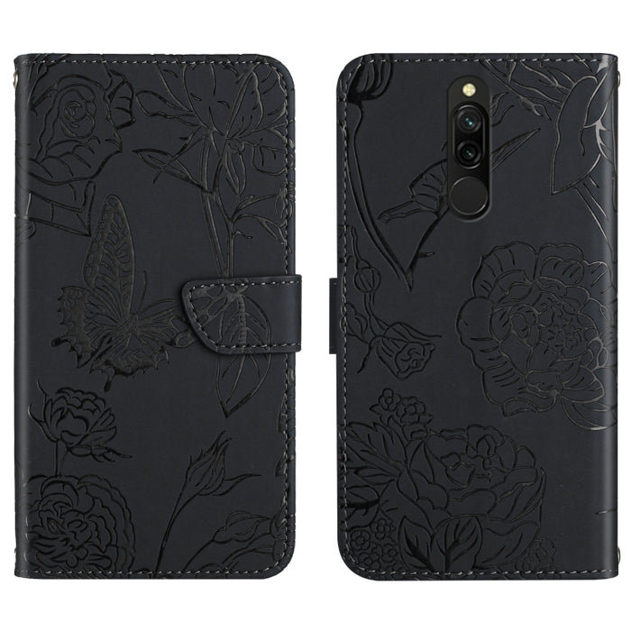 Skin Feel Butterfly Peony Estuche para teléfono de cuero en relieve, For Xiaomi Redmi 8 / 8A, For Xiaomi Redmi 9, For Xiaomi Redmi 9A, For Xiaomi Redmi 9C, For Xiaomi Redmi 10 4G, For Xiaomi Redmi 10 5G / Note 11E, For Xiaomi Redmi 10C                 ...