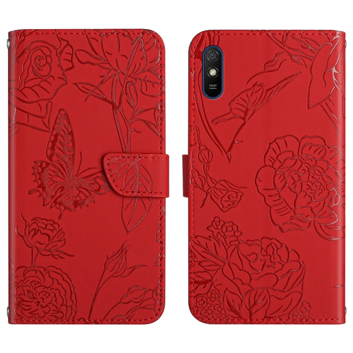 Skin Feel Butterfly Peony Estuche para teléfono de cuero en relieve, For Xiaomi Redmi 8 / 8A, For Xiaomi Redmi 9, For Xiaomi Redmi 9A, For Xiaomi Redmi 9C, For Xiaomi Redmi 10 4G, For Xiaomi Redmi 10 5G / Note 11E, For Xiaomi Redmi 10C                 ...