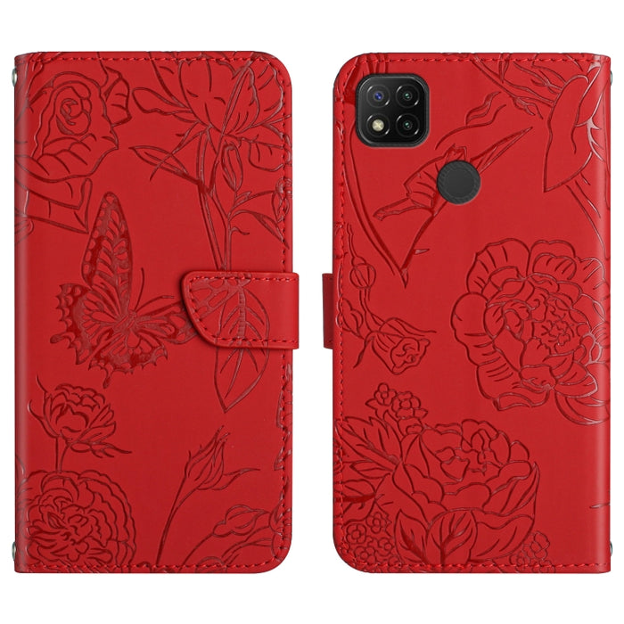 Skin Feel Butterfly Peony Estuche para teléfono de cuero en relieve, For Xiaomi Redmi 8 / 8A, For Xiaomi Redmi 9, For Xiaomi Redmi 9A, For Xiaomi Redmi 9C, For Xiaomi Redmi 10 4G, For Xiaomi Redmi 10 5G / Note 11E, For Xiaomi Redmi 10C                 ...