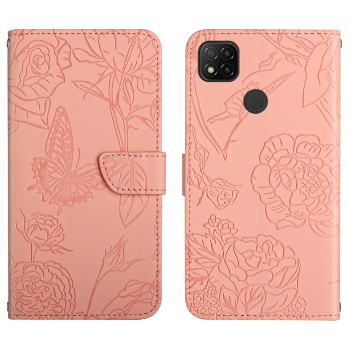 Skin Feel Butterfly Peony Estuche para teléfono de cuero en relieve, For Xiaomi Redmi 8 / 8A, For Xiaomi Redmi 9, For Xiaomi Redmi 9A, For Xiaomi Redmi 9C, For Xiaomi Redmi 10 4G, For Xiaomi Redmi 10 5G / Note 11E, For Xiaomi Redmi 10C                 ...