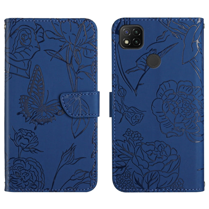 Skin Feel Butterfly Peony Estuche para teléfono de cuero en relieve, For Xiaomi Redmi 8 / 8A, For Xiaomi Redmi 9, For Xiaomi Redmi 9A, For Xiaomi Redmi 9C, For Xiaomi Redmi 10 4G, For Xiaomi Redmi 10 5G / Note 11E, For Xiaomi Redmi 10C                 ...