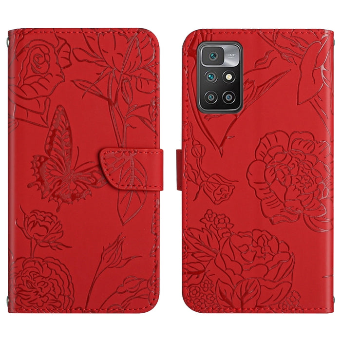 Skin Feel Butterfly Peony Estuche para teléfono de cuero en relieve, For Xiaomi Redmi 8 / 8A, For Xiaomi Redmi 9, For Xiaomi Redmi 9A, For Xiaomi Redmi 9C, For Xiaomi Redmi 10 4G, For Xiaomi Redmi 10 5G / Note 11E, For Xiaomi Redmi 10C                 ...