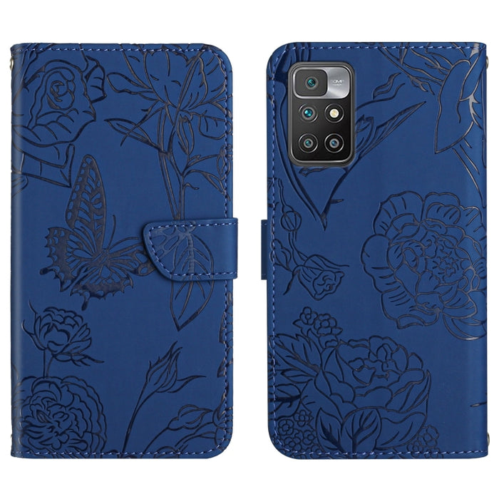 Skin Feel Butterfly Peony Estuche para teléfono de cuero en relieve, For Xiaomi Redmi 8 / 8A, For Xiaomi Redmi 9, For Xiaomi Redmi 9A, For Xiaomi Redmi 9C, For Xiaomi Redmi 10 4G, For Xiaomi Redmi 10 5G / Note 11E, For Xiaomi Redmi 10C                 ...