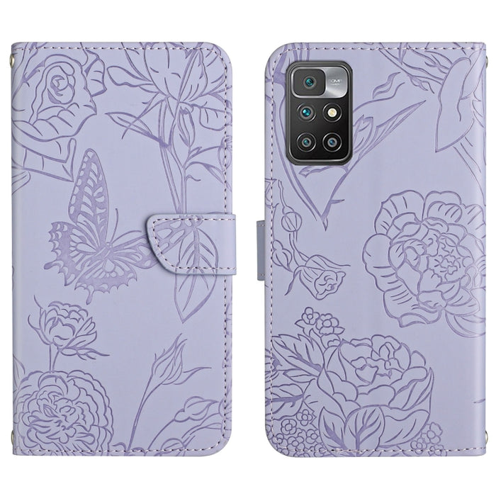 Skin Feel Butterfly Peony Estuche para teléfono de cuero en relieve, For Xiaomi Redmi 8 / 8A, For Xiaomi Redmi 9, For Xiaomi Redmi 9A, For Xiaomi Redmi 9C, For Xiaomi Redmi 10 4G, For Xiaomi Redmi 10 5G / Note 11E, For Xiaomi Redmi 10C                 ...