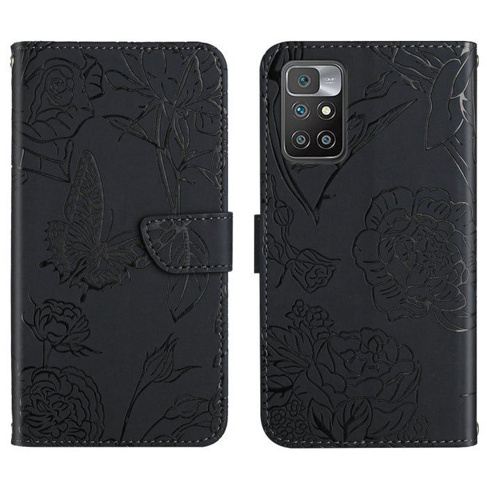Skin Feel Butterfly Peony Estuche para teléfono de cuero en relieve, For Xiaomi Redmi 8 / 8A, For Xiaomi Redmi 9, For Xiaomi Redmi 9A, For Xiaomi Redmi 9C, For Xiaomi Redmi 10 4G, For Xiaomi Redmi 10 5G / Note 11E, For Xiaomi Redmi 10C                 ...