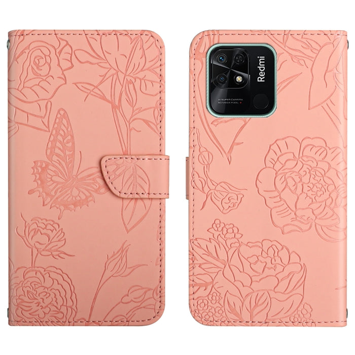 Skin Feel Butterfly Peony Estuche para teléfono de cuero en relieve, For Xiaomi Redmi 8 / 8A, For Xiaomi Redmi 9, For Xiaomi Redmi 9A, For Xiaomi Redmi 9C, For Xiaomi Redmi 10 4G, For Xiaomi Redmi 10 5G / Note 11E, For Xiaomi Redmi 10C                 ...