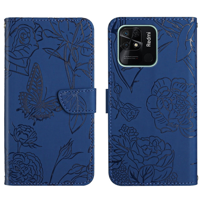 Skin Feel Butterfly Peony Estuche para teléfono de cuero en relieve, For Xiaomi Redmi 8 / 8A, For Xiaomi Redmi 9, For Xiaomi Redmi 9A, For Xiaomi Redmi 9C, For Xiaomi Redmi 10 4G, For Xiaomi Redmi 10 5G / Note 11E, For Xiaomi Redmi 10C                 ...