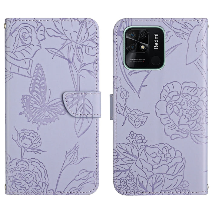 Skin Feel Butterfly Peony Estuche para teléfono de cuero en relieve, For Xiaomi Redmi 8 / 8A, For Xiaomi Redmi 9, For Xiaomi Redmi 9A, For Xiaomi Redmi 9C, For Xiaomi Redmi 10 4G, For Xiaomi Redmi 10 5G / Note 11E, For Xiaomi Redmi 10C                 ...