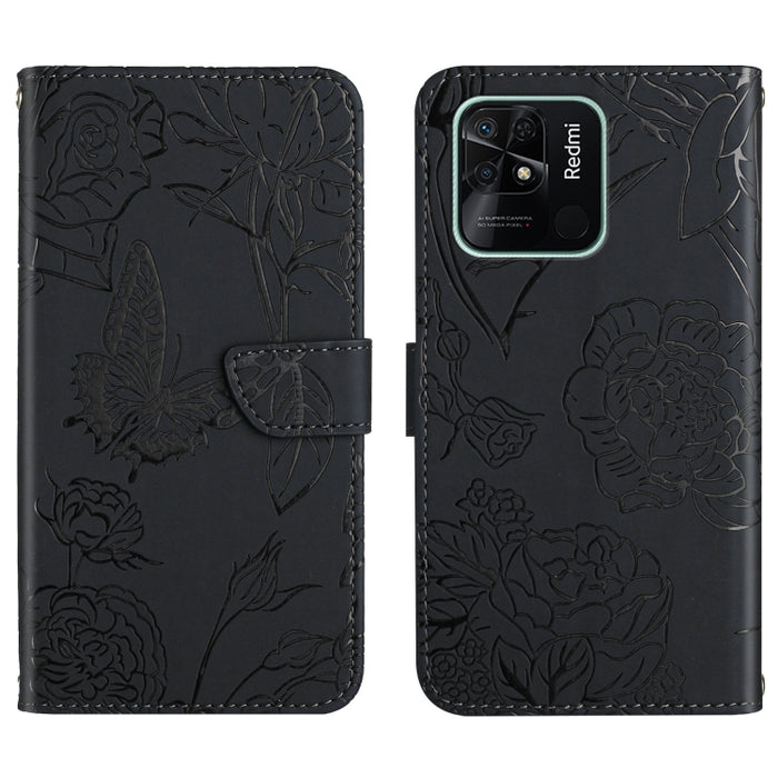 Skin Feel Butterfly Peony Estuche para teléfono de cuero en relieve, For Xiaomi Redmi 8 / 8A, For Xiaomi Redmi 9, For Xiaomi Redmi 9A, For Xiaomi Redmi 9C, For Xiaomi Redmi 10 4G, For Xiaomi Redmi 10 5G / Note 11E, For Xiaomi Redmi 10C                 ...
