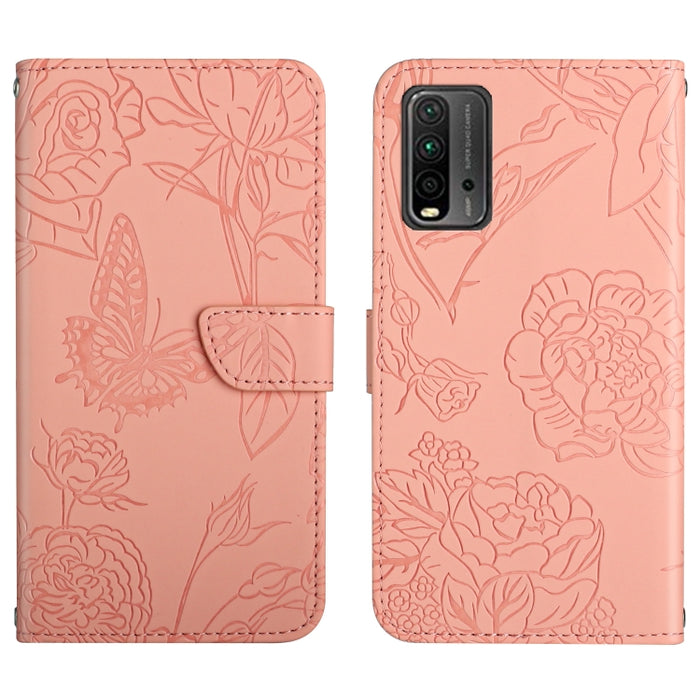 Skin Feel Butterfly Peony Estuche para teléfono de cuero en relieve, For Xiaomi Redmi 8 / 8A, For Xiaomi Redmi 9, For Xiaomi Redmi 9A, For Xiaomi Redmi 9C, For Xiaomi Redmi 10 4G, For Xiaomi Redmi 10 5G / Note 11E, For Xiaomi Redmi 10C                 ...