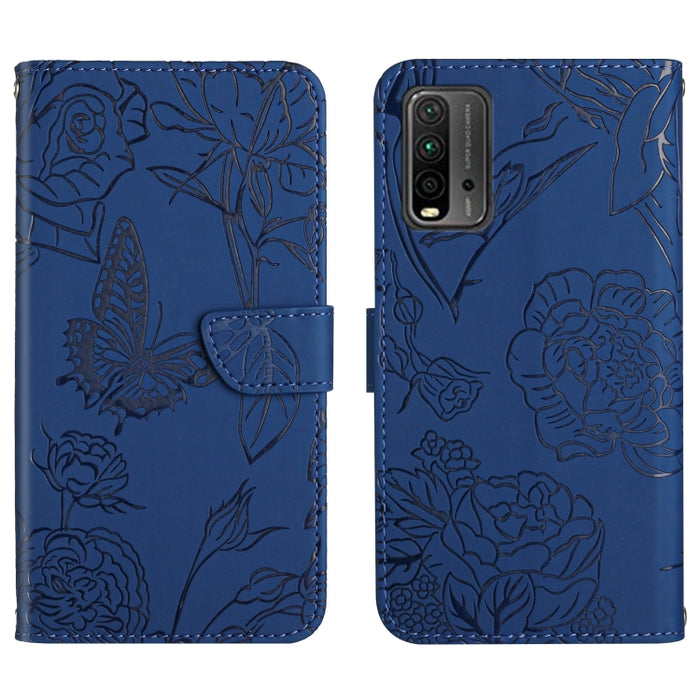 Skin Feel Butterfly Peony Estuche para teléfono de cuero en relieve, For Xiaomi Redmi 8 / 8A, For Xiaomi Redmi 9, For Xiaomi Redmi 9A, For Xiaomi Redmi 9C, For Xiaomi Redmi 10 4G, For Xiaomi Redmi 10 5G / Note 11E, For Xiaomi Redmi 10C                 ...