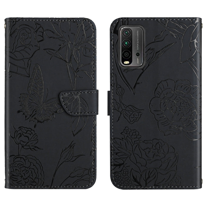 Skin Feel Butterfly Peony Estuche para teléfono de cuero en relieve, For Xiaomi Redmi 8 / 8A, For Xiaomi Redmi 9, For Xiaomi Redmi 9A, For Xiaomi Redmi 9C, For Xiaomi Redmi 10 4G, For Xiaomi Redmi 10 5G / Note 11E, For Xiaomi Redmi 10C                 ...