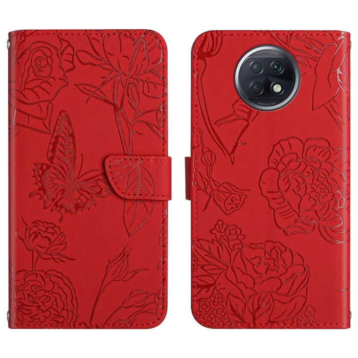 Skin Feel Butterfly Peony Estuche para teléfono de cuero en relieve, For Xiaomi Redmi 8 / 8A, For Xiaomi Redmi 9, For Xiaomi Redmi 9A, For Xiaomi Redmi 9C, For Xiaomi Redmi 10 4G, For Xiaomi Redmi 10 5G / Note 11E, For Xiaomi Redmi 10C                 ...