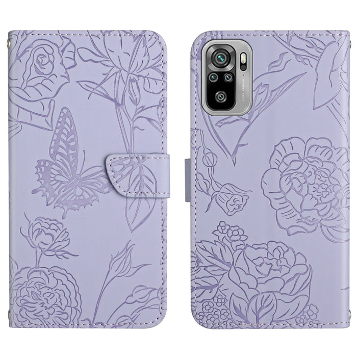 Skin Feel Butterfly Peony Estuche para teléfono de cuero en relieve, For Xiaomi Redmi 8 / 8A, For Xiaomi Redmi 9, For Xiaomi Redmi 9A, For Xiaomi Redmi 9C, For Xiaomi Redmi 10 4G, For Xiaomi Redmi 10 5G / Note 11E, For Xiaomi Redmi 10C                 ...