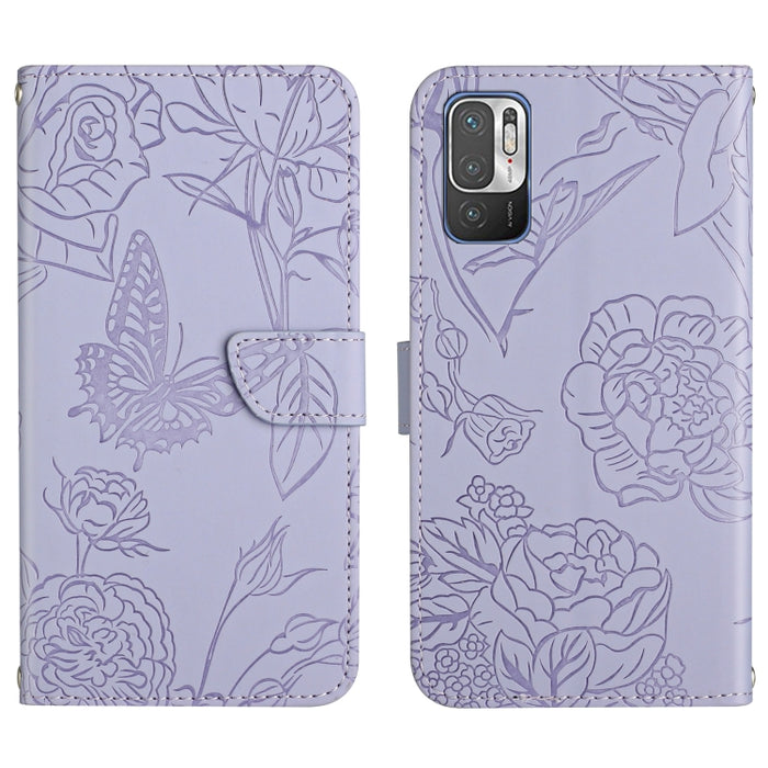 Skin Feel Butterfly Peony Estuche para teléfono de cuero en relieve, For Xiaomi Redmi 8 / 8A, For Xiaomi Redmi 9, For Xiaomi Redmi 9A, For Xiaomi Redmi 9C, For Xiaomi Redmi 10 4G, For Xiaomi Redmi 10 5G / Note 11E, For Xiaomi Redmi 10C                 ...