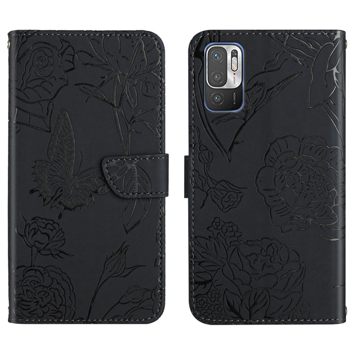 Skin Feel Butterfly Peony Estuche para teléfono de cuero en relieve, For Xiaomi Redmi 8 / 8A, For Xiaomi Redmi 9, For Xiaomi Redmi 9A, For Xiaomi Redmi 9C, For Xiaomi Redmi 10 4G, For Xiaomi Redmi 10 5G / Note 11E, For Xiaomi Redmi 10C                 ...