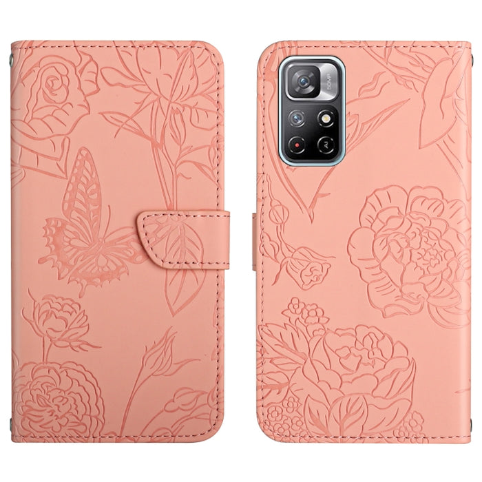 Skin Feel Butterfly Peony Estuche para teléfono de cuero en relieve, For Xiaomi Redmi Note 11S, For Xiaomi Redmi Note 11 5G Chinese Version, For Xiaomi Redmi Note 11 Pro Foreign Version, For Xiaomi Redmi Note 11 Pro / Poco M4 Pro 5G                    ...